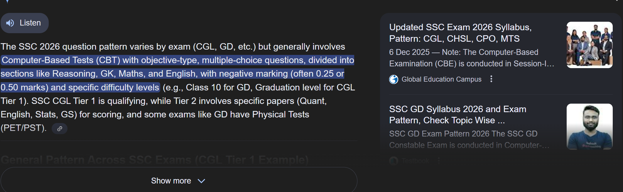 GEC - Featured in Ai overviews (Key achievement)